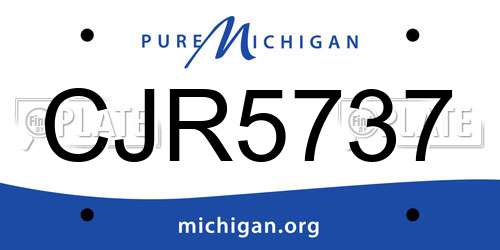 CJR5737 Michigan License Plate