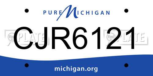 CJR6121 Michigan License Plate