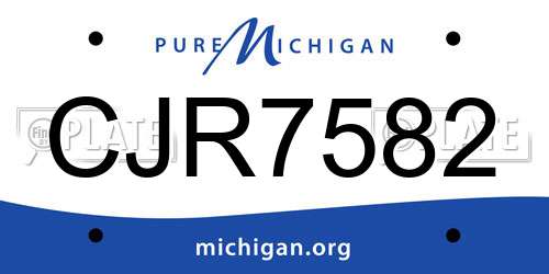CJR7582 Michigan License Plate