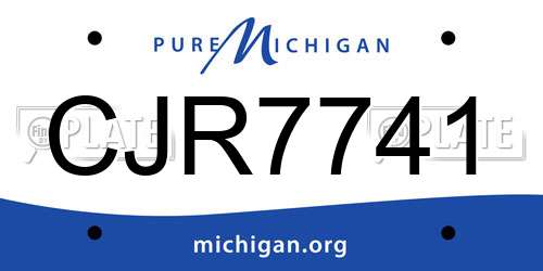 CJR7741 Michigan License Plate