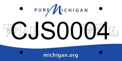 CJS0004 Michigan License Plate