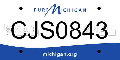 CJS0843 Michigan License Plate