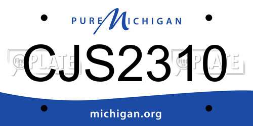 CJS2310 Michigan License Plate
