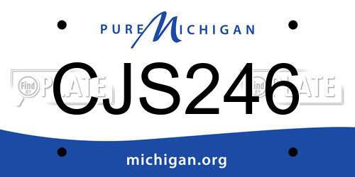 CJS246 Michigan License Plate