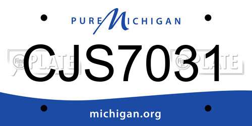 CJS7031 Michigan License Plate
