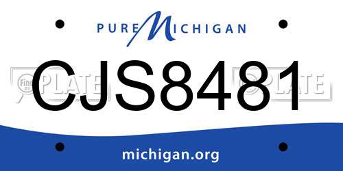 CJS8481 Michigan License Plate
