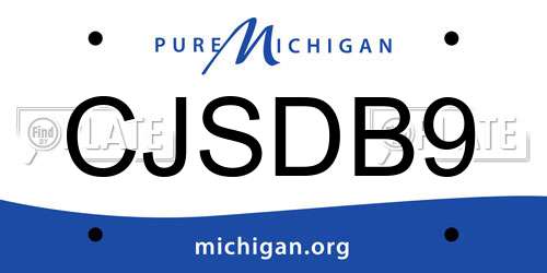 CJSDB9 Michigan License Plate