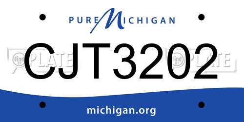 CJT3202 Michigan License Plate