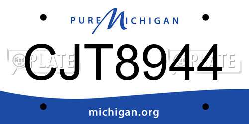 CJT8944 Michigan License Plate