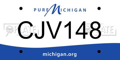 CJV148 Michigan License Plate