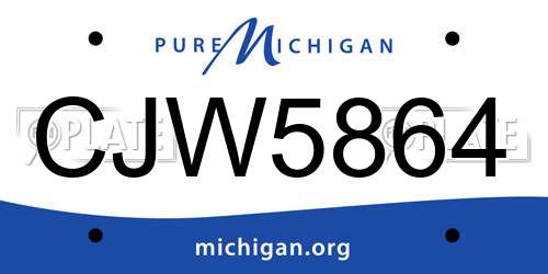 CJW5864 Michigan License Plate