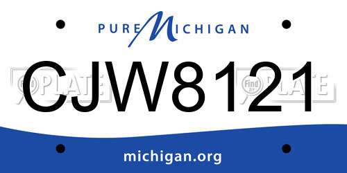 CJW8121 Michigan License Plate