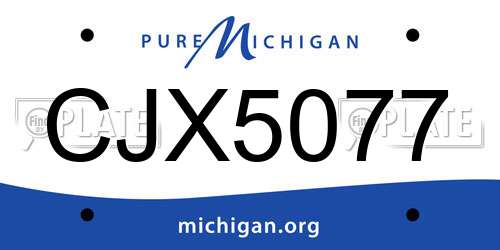 CJX5077 Michigan License Plate