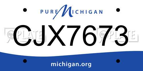 CJX7673 Michigan License Plate