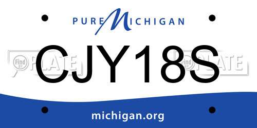 CJY18S Michigan License Plate