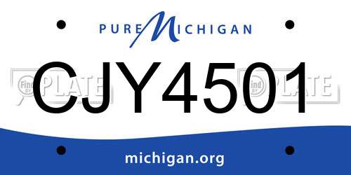 CJY4501 Michigan License Plate