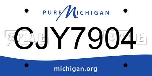 CJY7904 Michigan License Plate