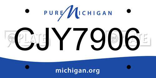 CJY7906 Michigan License Plate