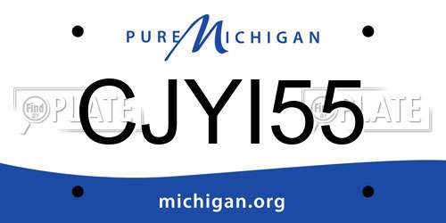 CJYI55 Michigan License Plate