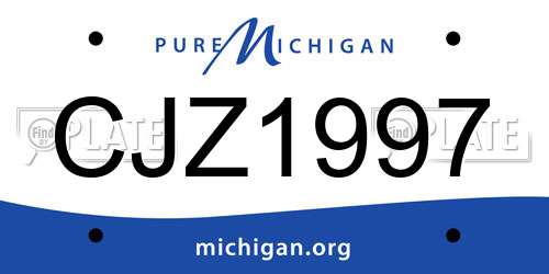CJZ1997 Michigan License Plate