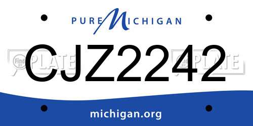 CJZ2242 Michigan License Plate