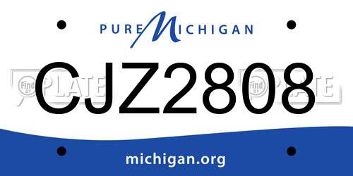 CJZ2808 Michigan License Plate