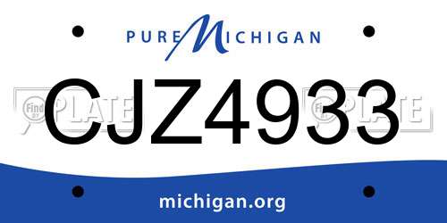 CJZ4933 Michigan License Plate
