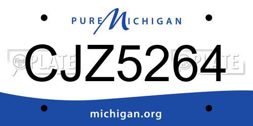 CJZ5264 Michigan License Plate