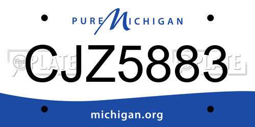 CJZ5883 Michigan License Plate