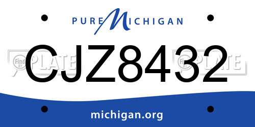 CJZ8432 Michigan License Plate