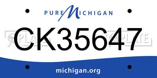 CK35647 Michigan License Plate