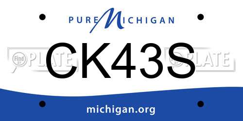 CK43S Michigan License Plate