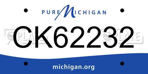 CK62232 Michigan License Plate
