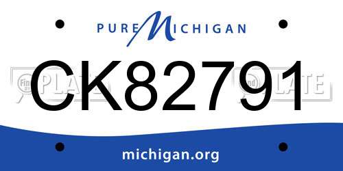 CK82791 Michigan License Plate