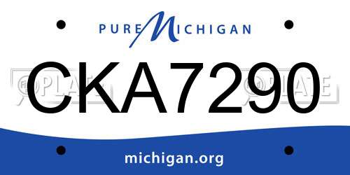 CKA7290 Michigan License Plate