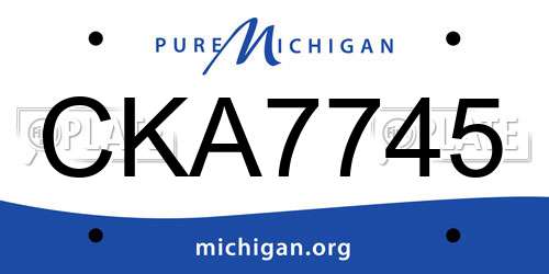 CKA7745 Michigan License Plate