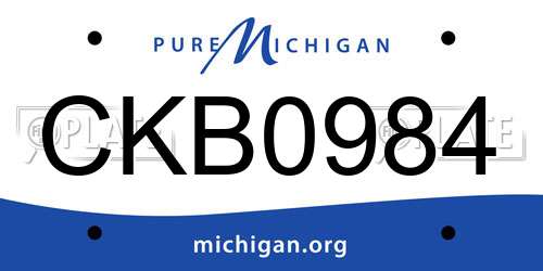 CKB0984 Michigan License Plate