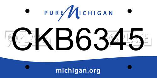 CKB6345 Michigan License Plate