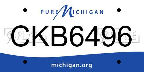 CKB6496 Michigan License Plate