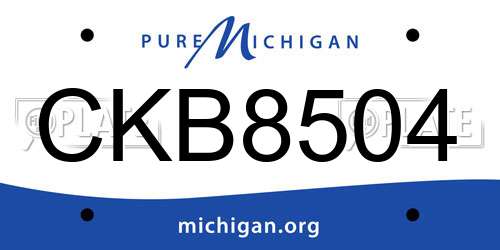 CKB8504 Michigan License Plate
