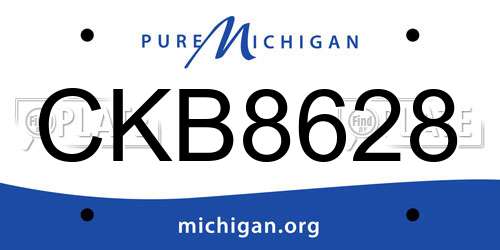 CKB8628 Michigan License Plate