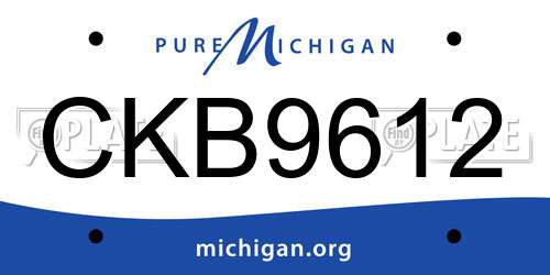 CKB9612 Michigan License Plate