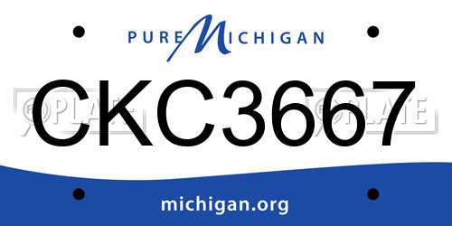 CKC3667 Michigan License Plate