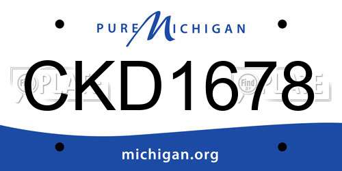 CKD1678 Michigan License Plate