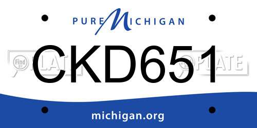 CKD651 Michigan License Plate