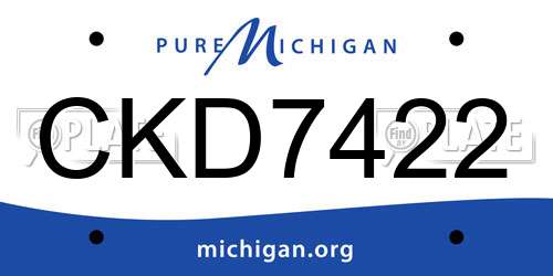 CKD7422 Michigan License Plate