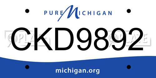 CKD9892 Michigan License Plate