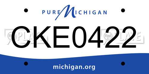CKE0422 Michigan License Plate