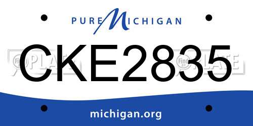 CKE2835 Michigan License Plate