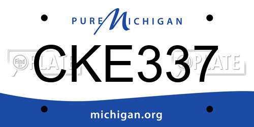CKE337 Michigan License Plate